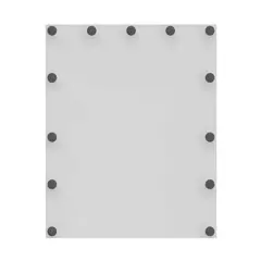 An icon of rectangular Hollywood mirror in white space.