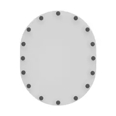 Thumbnail of oval-shaped Hollywood mirror in a clean area.