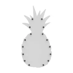 Mini of custom-shaped Hollywood mirror in a white wall.