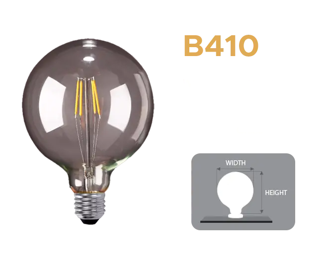 Specifications of B410 Hollywood Bulb for lighted mirror made of hardware and glass materials