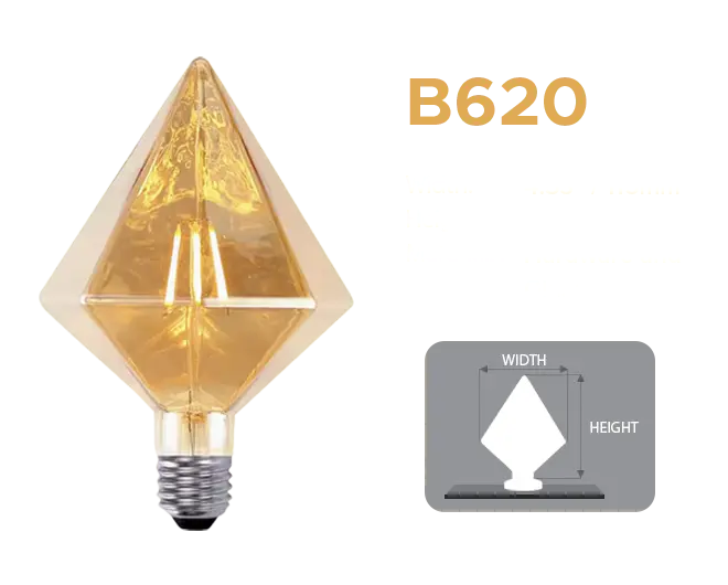 Specifications of B620 Hollywood Bulb for lighted mirror made of hardware and glass materials