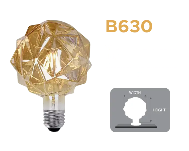 Specifications of B630 Hollywood Bulb for lighted mirror made of hardware and glass materials