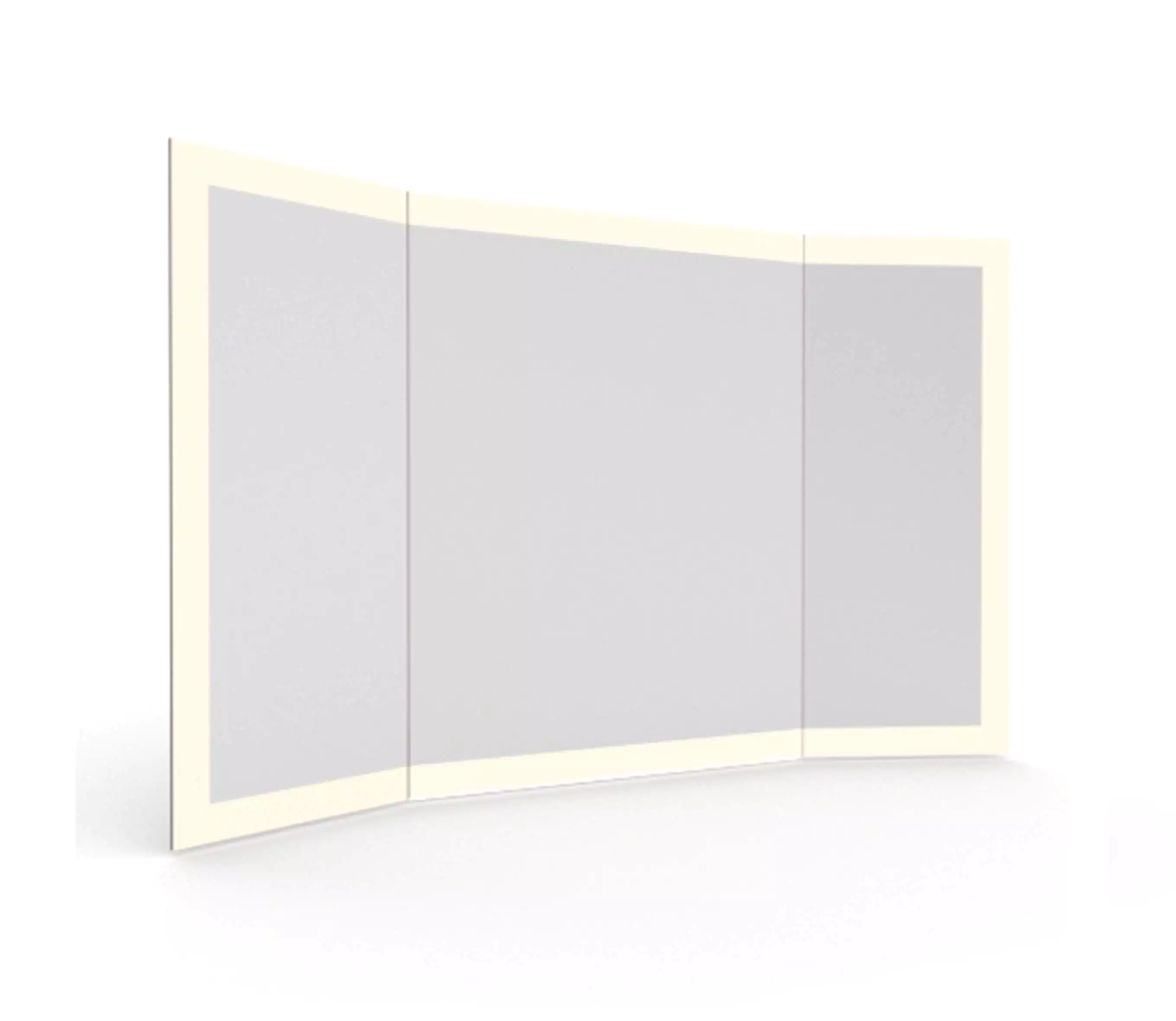 Elegant and practical trifold mirror in a white place.