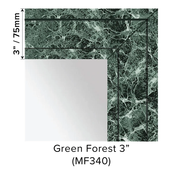 Grand Mirrors 3inch Vanity Mirror Marble Frame in Green Forest