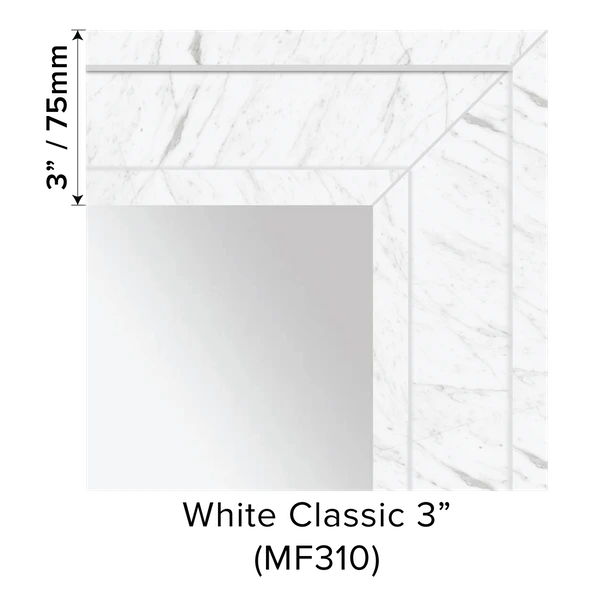 Grand Mirrors 3 inch Vanity Mirror Marble Frame in Beige